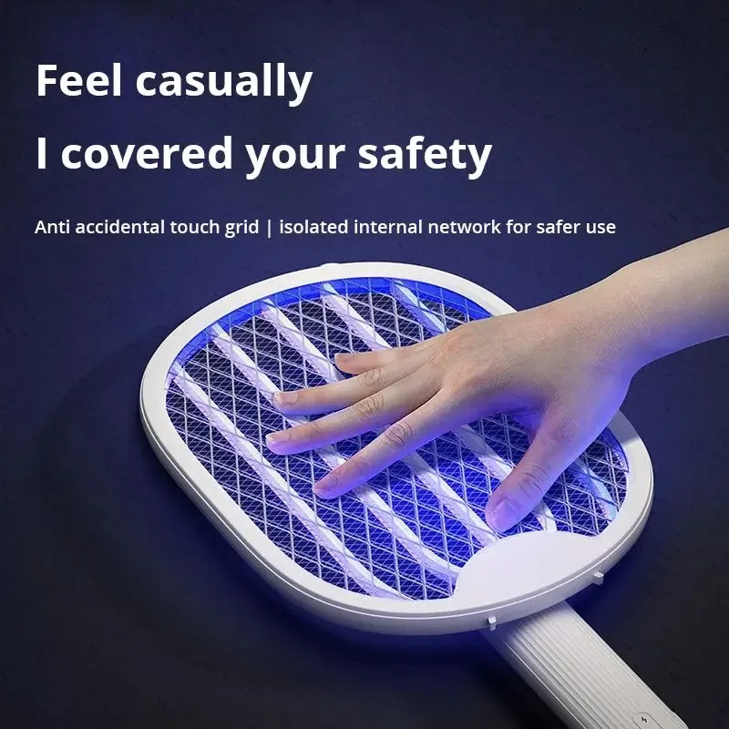 Foldable Electric USB Rechargeable Bug Zapper Racket 3