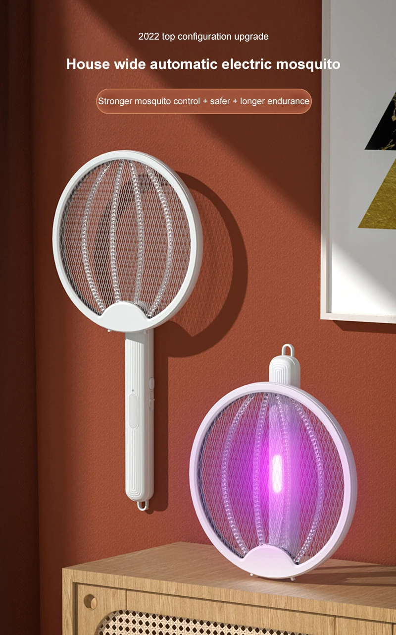 Handheld Portable Insect Fly Swatter Indoor Bug Zapper