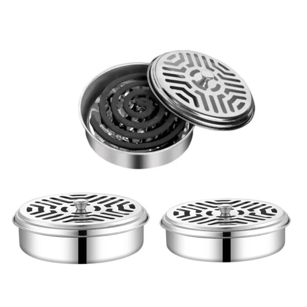 Portable Stainless Steel Round Mosquito Coil Holder