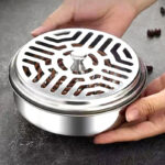Portable Stainless Steel Round Mosquito Coil Holder2